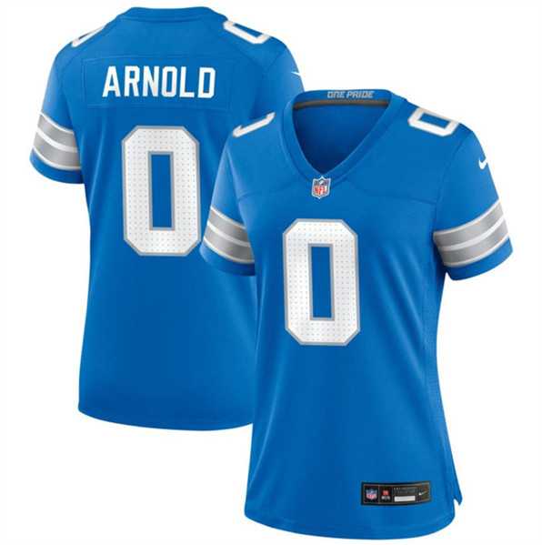 Womens Detroit Lions #0 Terrion Arnold Blue 2024 Stitched Jersey Dzhi